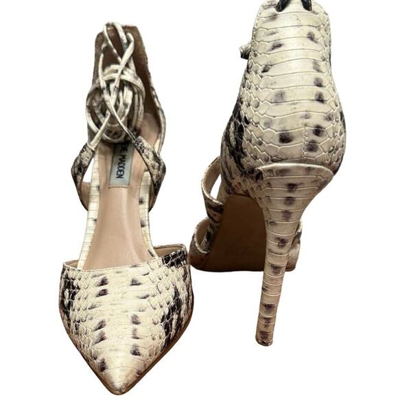 Steve Madden "Raela" Lace Up Pumps In Snakeskin Size 8 - Picture 5 of 8